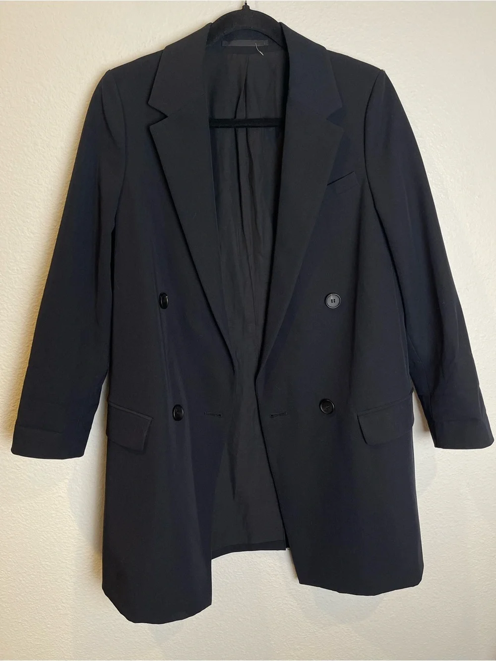 All Saints Ariah Blazer Size 6 Black Double Breasted Minimalist Luxury Career - Picture 8 of 14